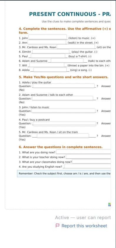 The same exercise on Liveworksheets on a phone. The text is shrunk and the right-hand side of every line runs off the screen.